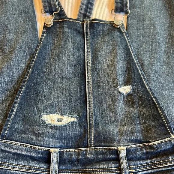 American Eagle Outfitters Super Stretch X Jegging Overall Distressed Size 2 - Picture 8 of 16